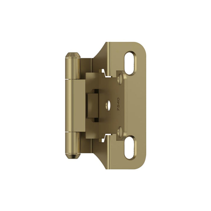 Amerock BPR7566BBZ 1/4 inch (6mm) Overlay Self Closing Partial Wrap Golden Champagne Cabinet Hinge - 1 Pair