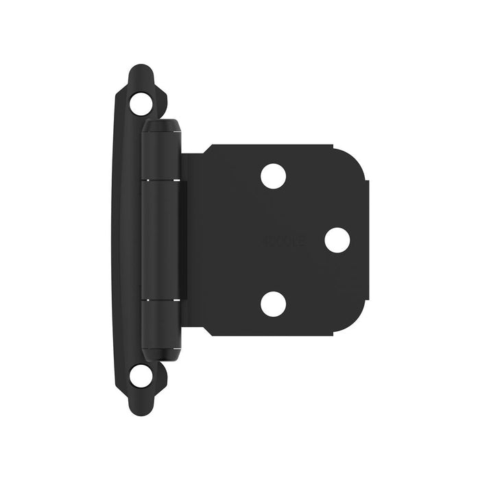 Amerock BPR7629FB Variable Overlay Self Closing Face Mount Matte Black Cabinet Hinge - 1 Pair