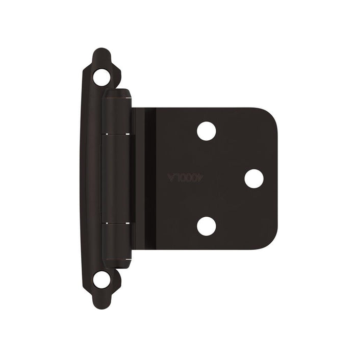 Amerock BPR7630ORB Variable Overlay Self Closing Face Mount Reverse Bevel Oil-Rubbed Bronze Cabinet Hinge - 1 Pair