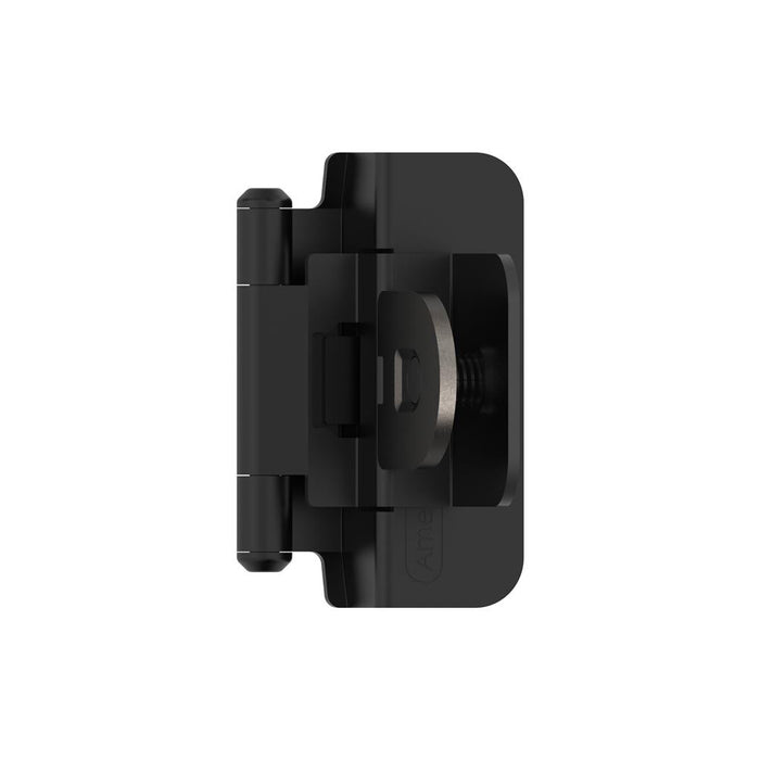 Amerock BPR8700FB 3/8 inch (10mm) Inset Double Demountable Matte Black Cabinet Hinge - 1 Pair