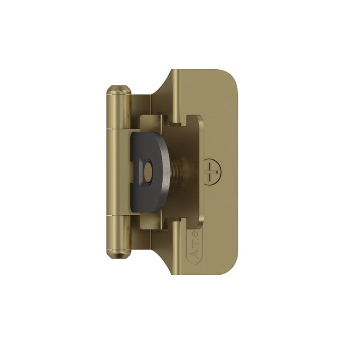 Amerock BPR8701BBZ 1/4 inch (6mm) Overlay Double Demountable Golden Champagne Cabinet Hinge - 1 Pair