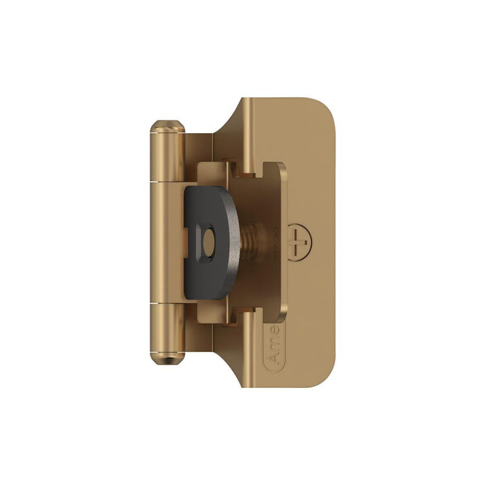 Amerock BPR8701CZ 1/4 inch (6mm) Overlay Double Demountable Champagne Bronze Cabinet Hinge - 1 Pair