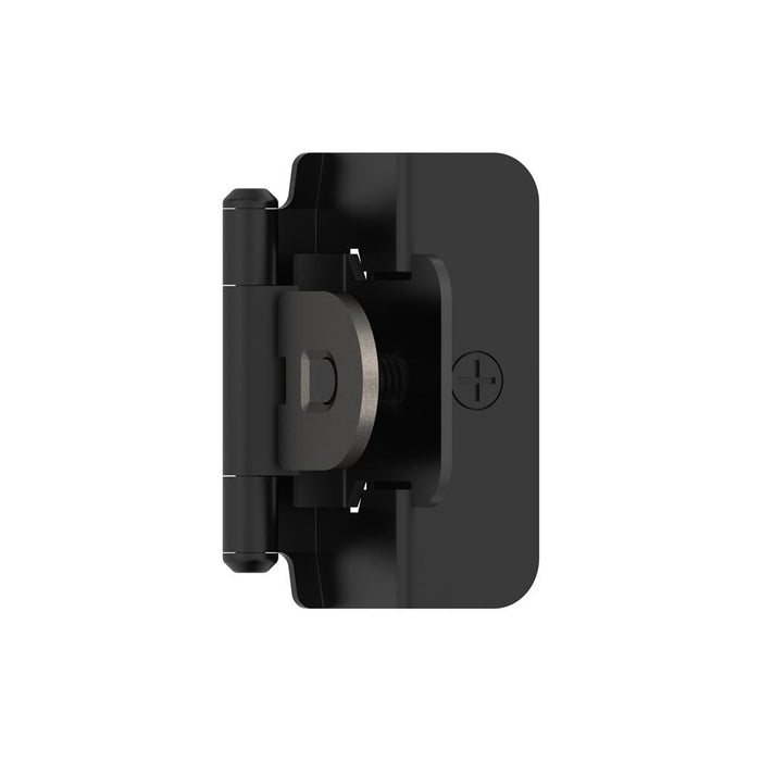 Amerock BPR8704FB 1/2 inch (13mm) Overlay Double Demountable Matte Black Cabinet Hinge - 1 Pair
