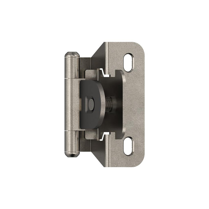 Amerock BPR871514 1/4 inch (6mm) Overlay Single Demountable Partial Wrap Nickel Cabinet Hinge - 1 Pair