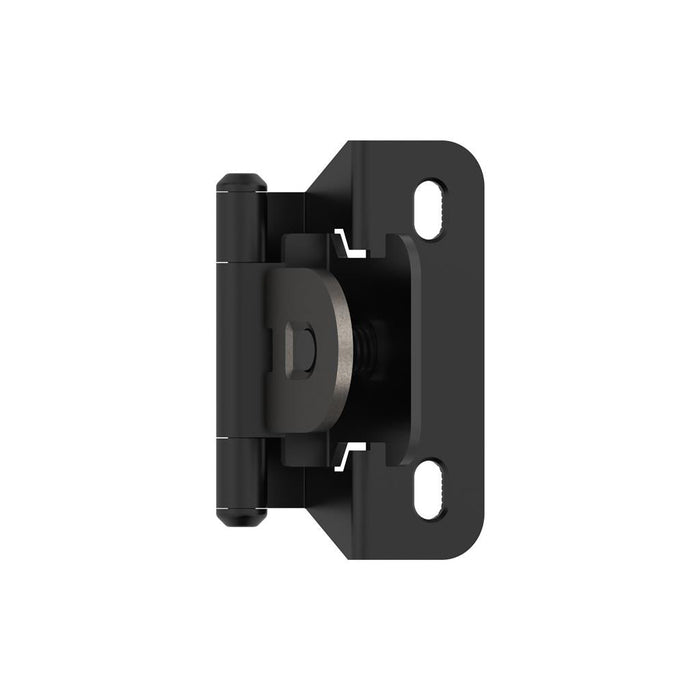 Amerock BPR8715FB 1/4 inch (6mm) Overlay Single Demountable Partial Wrap Matte Black Cabinet Hinge - 1 Pair