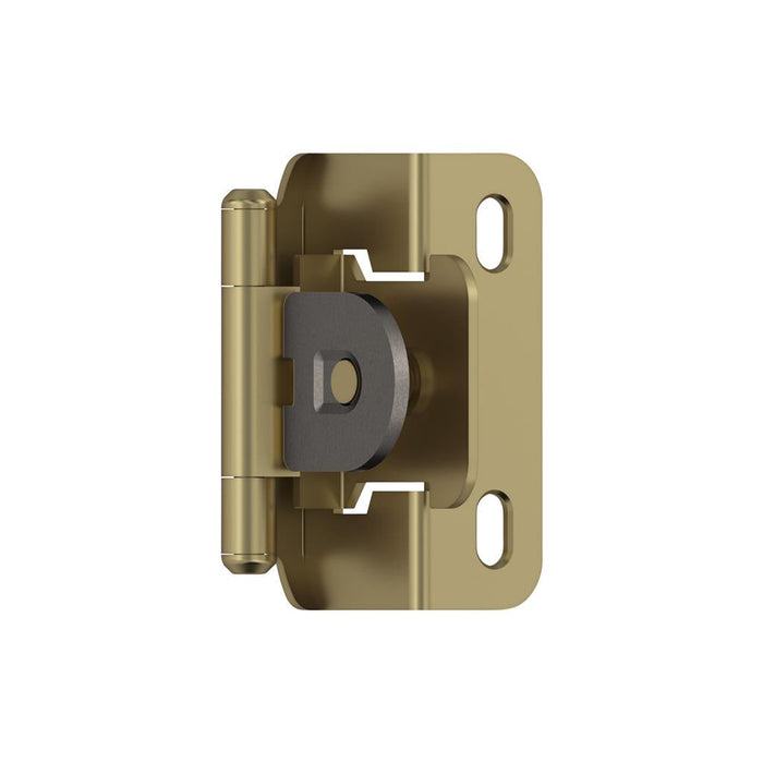 Amerock BPR8719BBZ 1/2 inch (13mm) Overlay Single Demountable Partial Wrap Golden Champagne Cabinet Hinge - 1 Pair