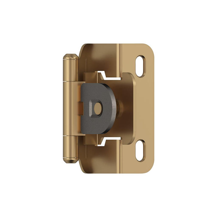 Amerock BPR8719CZ 1/2 inch (13mm) Overlay Single Demountable Partial Wrap Champagne Bronze Cabinet Hinge - 1 Pair