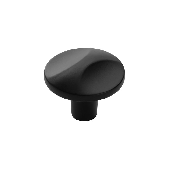 Hickory Hardware H076128-MB Crest Collection Knob 1-1/4 Inch (32mm) Diameter Matte Black Finish