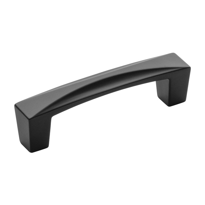 Hickory Hardware H076129-MB Crest Collection Pull 3 Inch (76mm) Center to Center Matte Black Finish
