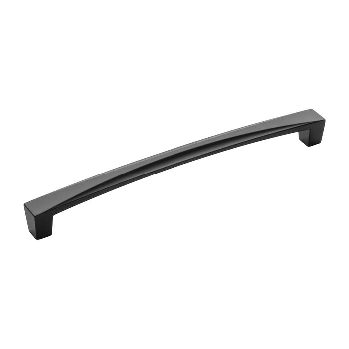 Hickory Hardware H076133-MB Crest Collection Pull 7-9/16 Inch (192mm) Center to Center Matte Black Finish