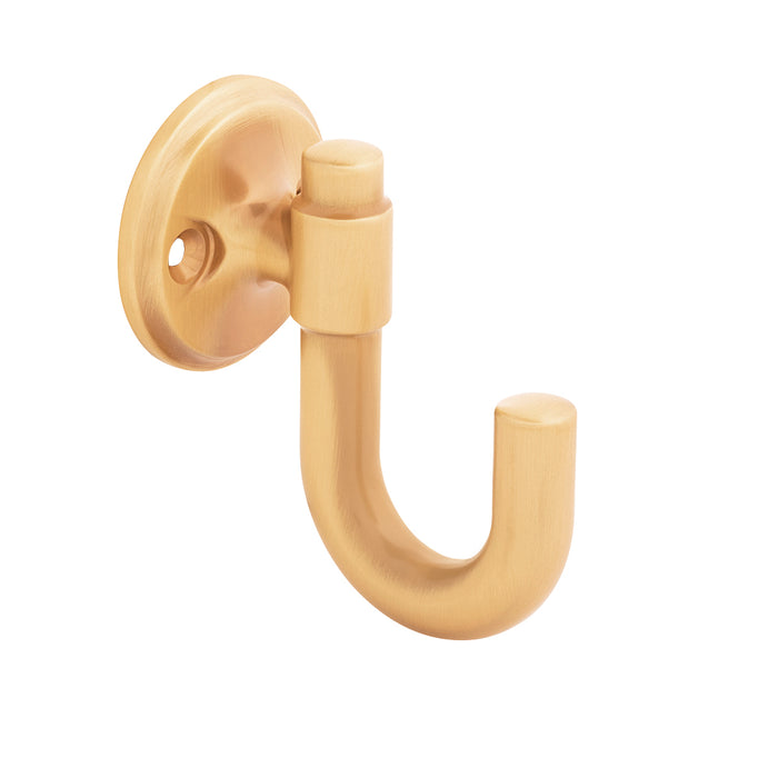 Hickory Hardware H077859BGB Piper Collection Hook 1-1/8 Inch (29mm) Center to Center Brushed Golden Brass Finish