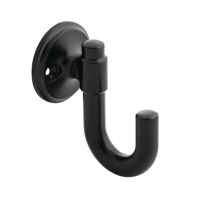 Hickory Hardware H077859MB Piper Collection Hook 1-1/8 Inch (29mm) Center to Center Matte Black Finish