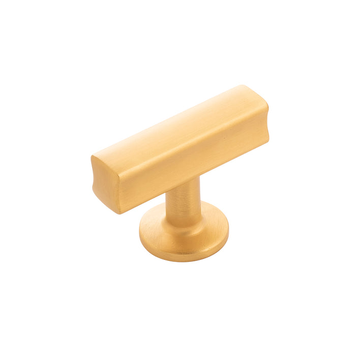 Hickory Hardware H077878BGB Woodward Collection T-Knob 1-15/16 Inch (49mm) X 15/16 Inch (24mm) Brushed Golden Brass Finish