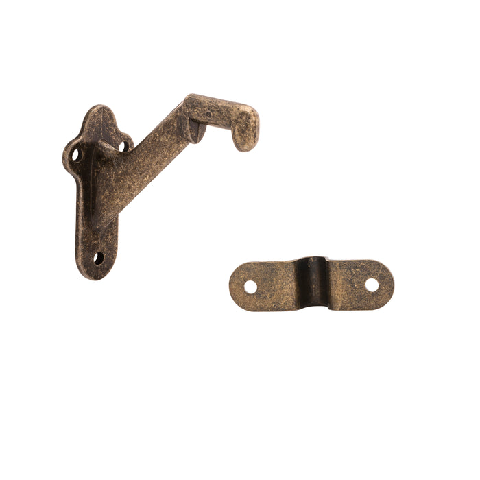Hickory Hardware H078451AB Hand Rail Brackets Collection Handrail Bracket Heavy Duty 2-13/16 Inch (71mm) Antique Brass Finish