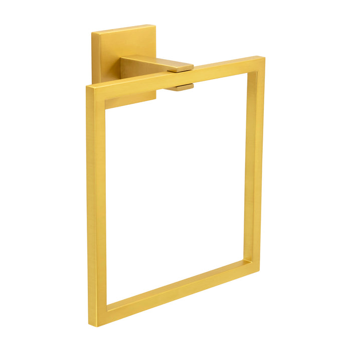 Hickory Hardware H079294-BGB Skylight Collection Towel Ring 7-7/16 Inch (189mm) x 6-1/2 Inch (165mm) Brushed Golden Brass Finish