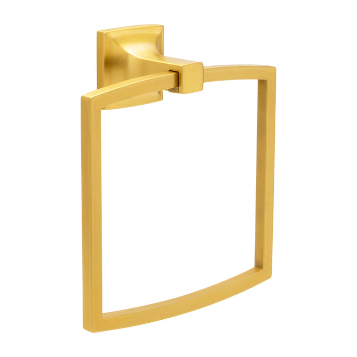 Hickory Hardware H079311-BGB Studio Collection Towel Ring 7-3/8 Inch (187mm) x 6-1/2 Inch (165mm) Brushed Golden Brass Finish
