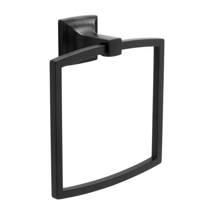 Hickory Hardware H079311-MB Studio Collection Towel Ring 7-3/8 Inch (187mm) x 6-1/2 Inch (165mm) Matte Black Finish