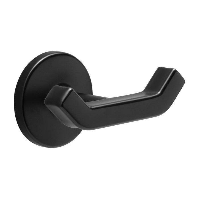 Hickory Hardware H079324-MB Woodward Collection Robe Hook Double Prong 3-3/4 Inch (95mm) Wide Matte Black Finish