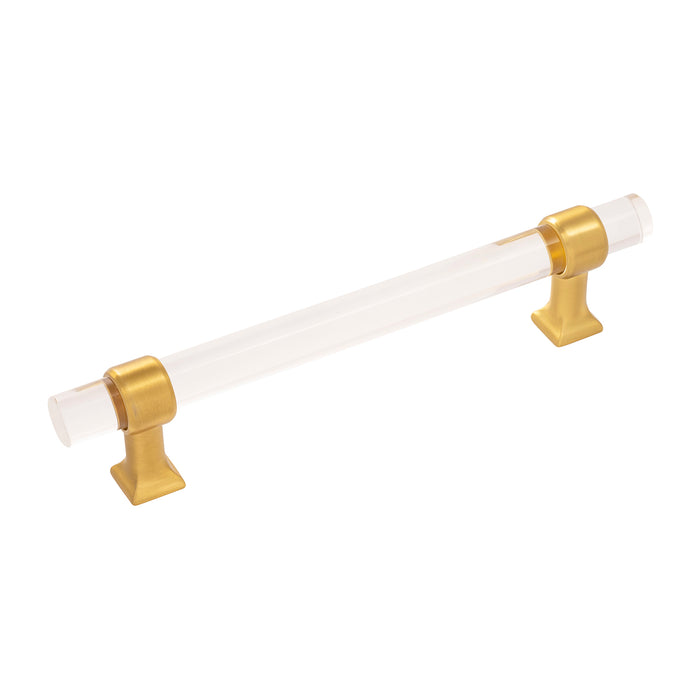 Hickory Hardware H079519-CABGB Crystal Palace Collection Pull 5-1/16 Inch (128mm) Center to Center Crysacrylic with Brushed Golden Brass Finish