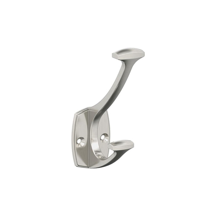 Amerock H37001G10 Vicinity Double Prong Satin Nickel Decorative Wall Hook