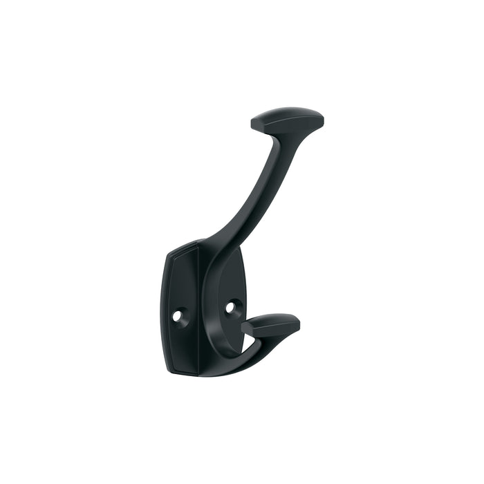 Amerock H37001MB Vicinity Double Prong Matte Black Decorative Wall Hook