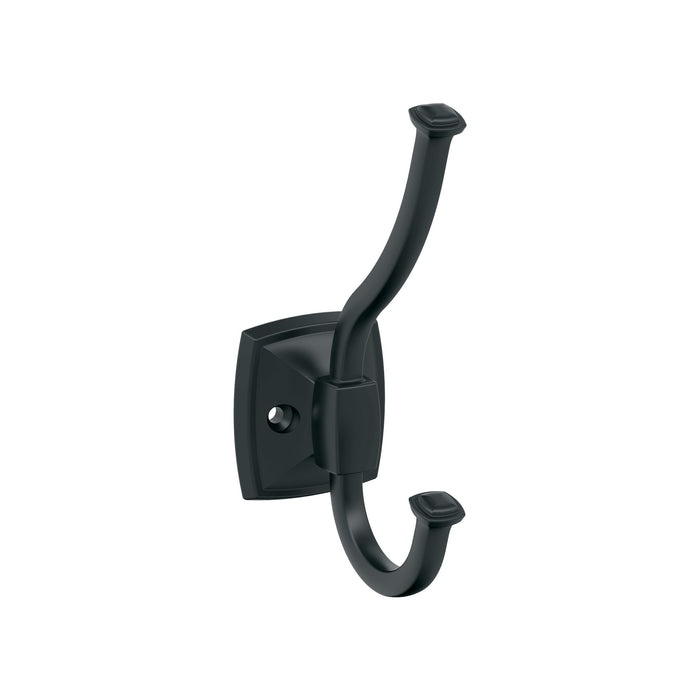 Amerock H37002MB Kinsale Double Prong Matte Black Decorative Wall Hook