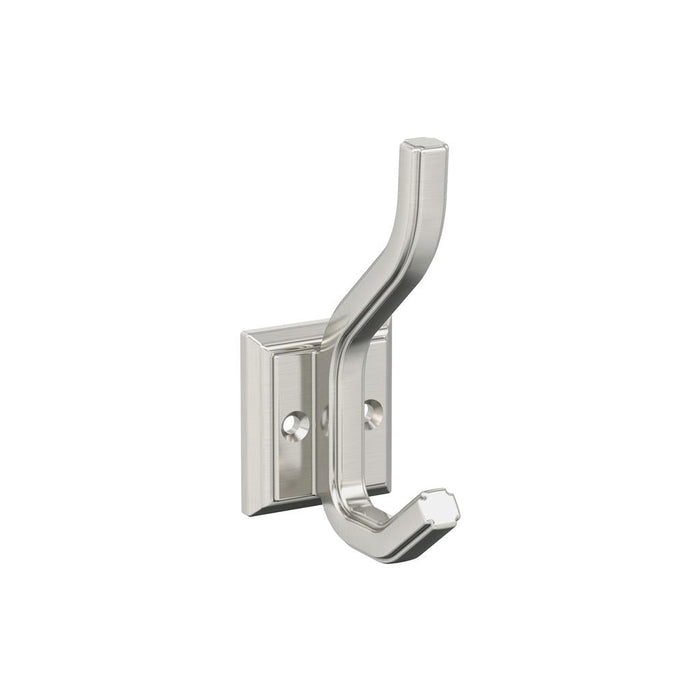 Amerock H37005G10 Aliso Double Prong Satin Nickel Decorative Wall Hook
