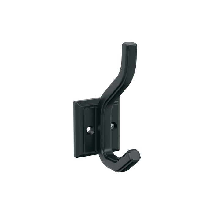 Amerock H37005MB Aliso Double Prong Matte Black Decorative Wall Hook