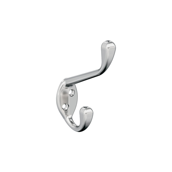 Amerock H5545126 Noble Double Prong Polished Chrome Decorative Wall Hook