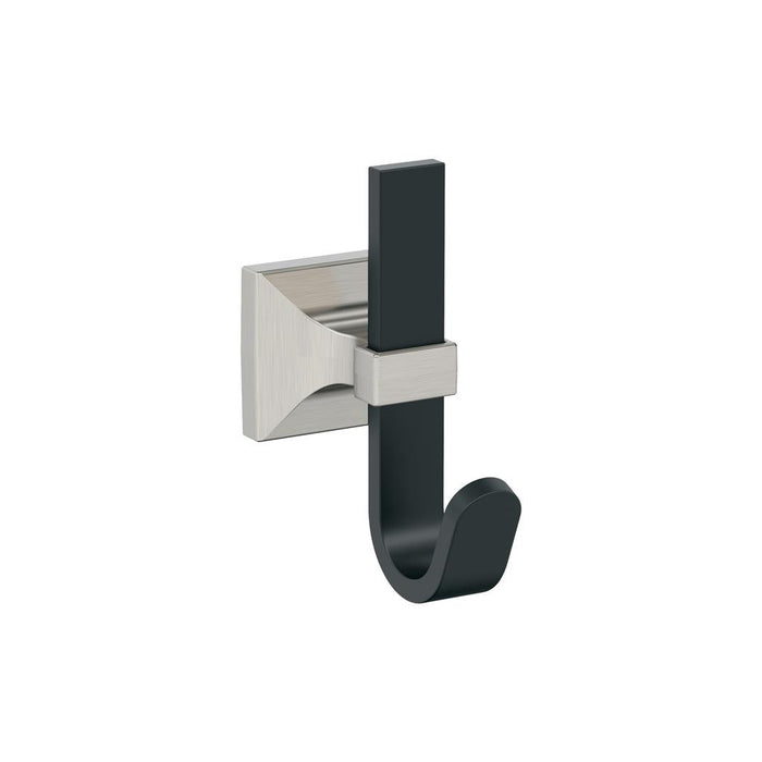Amerock HBX36686MBG10 Burbank Single Prong Matte Black/Satin Nickel Decorative Wall Hook