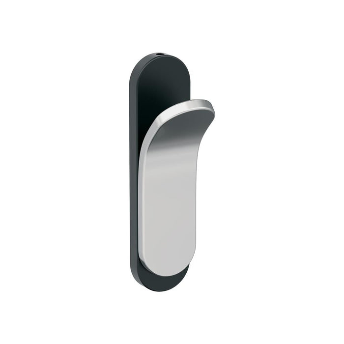 Amerock HBX37012MB26 Unison Single Prong Matte Black/Polished Chrome Decorative Wall Hook