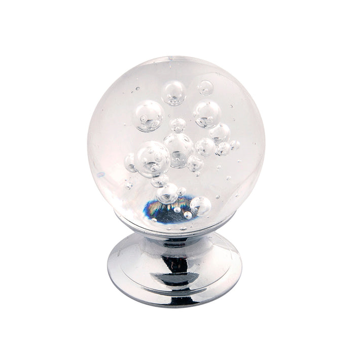 Hickory Hardware HH075809-GLCH Crystal Palace Collection Knob 1-1/4 Inch (32mm) Diameter Glass with Chrome Finish