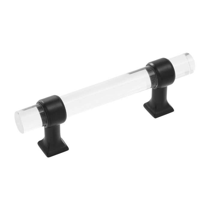 Hickory Hardware HH075857-CAMB Crystal Palace Collection Pull 3 Inch (76mm) Center to Center Crysacrylic with Matte Black Finish