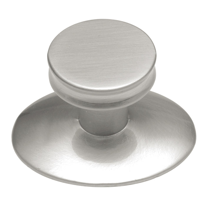Hickory Hardware K65-SN Metropolis Collection Knob with Backplate 1 Inch (25mm) Diameter Satin Nickel Finish