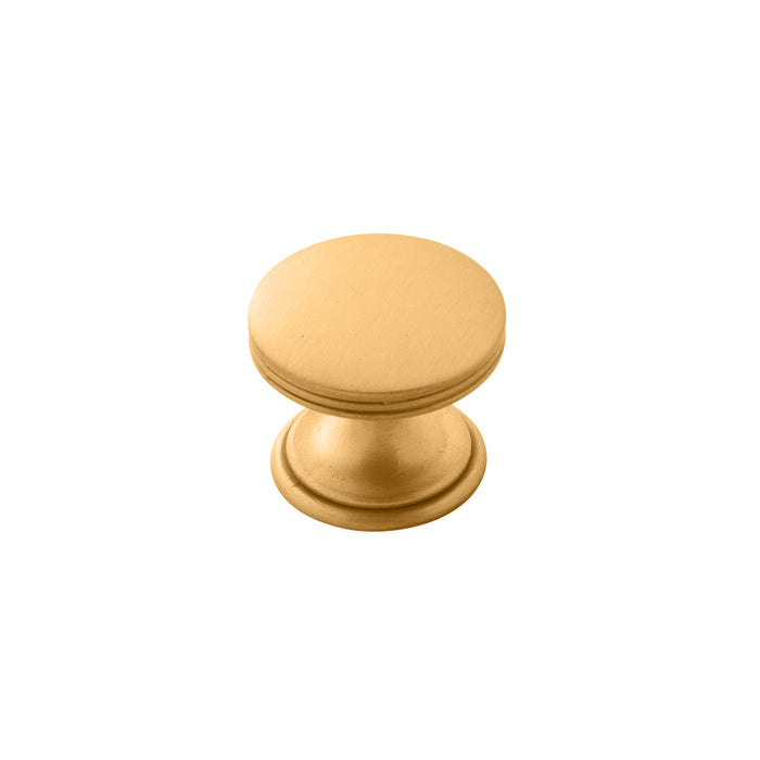Hickory Hardware P2142-BGB American Diner Collection Knob 1-3/8 Inch (35mm) Diameter Brushed Golden Brass Finish