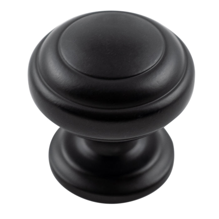 Hickory Hardware P2283-MB Zephyr Collection Knob 1-1/4 Inch (32mm) Diameter Matte Black Finish