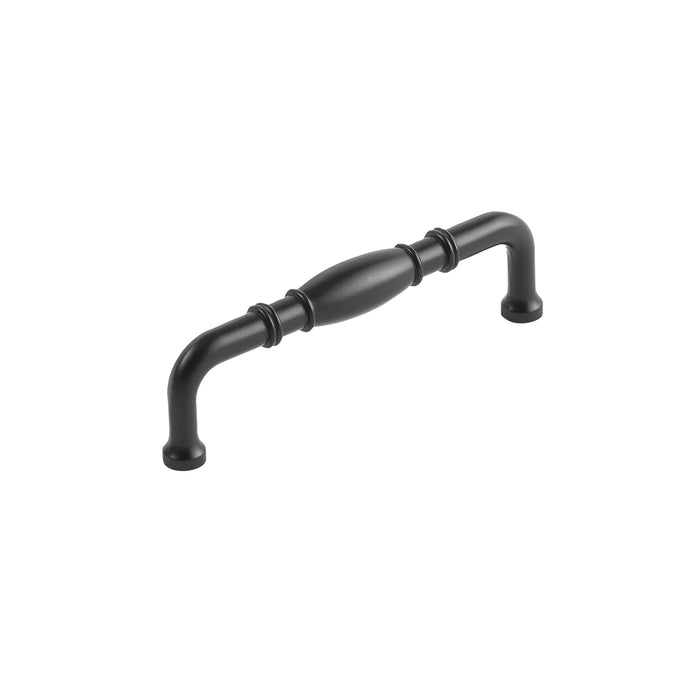 Hickory Hardware P3051-MB Williamsburg Collection Pull 3-3/4 Inch (96mm) Center to Center Matte Black Finish