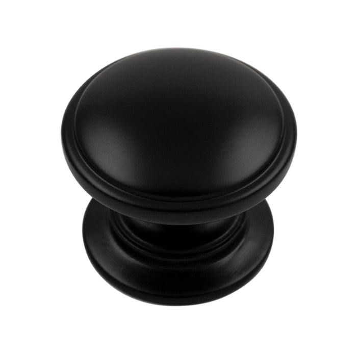 Hickory Hardware P3053-MB Williamsburg Collection Knob 1-1/4 Inch (32mm) Diameter Matte Black Finish