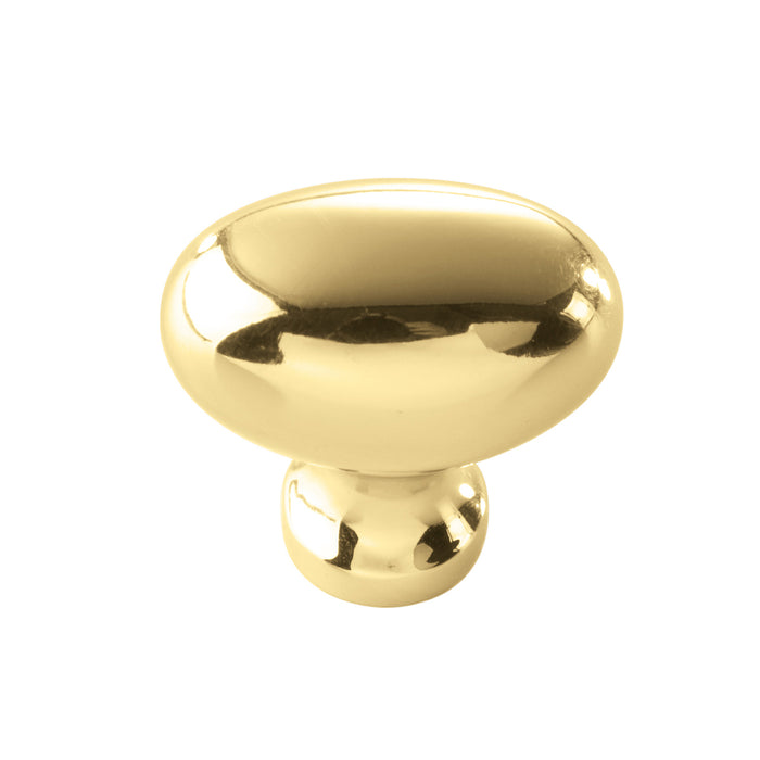 Hickory Hardware P3054-PB Williamsburg Collection Knob 1-1/4 Inch (32mm) X 13/16 Inch (21mm) Polished Brass Finish