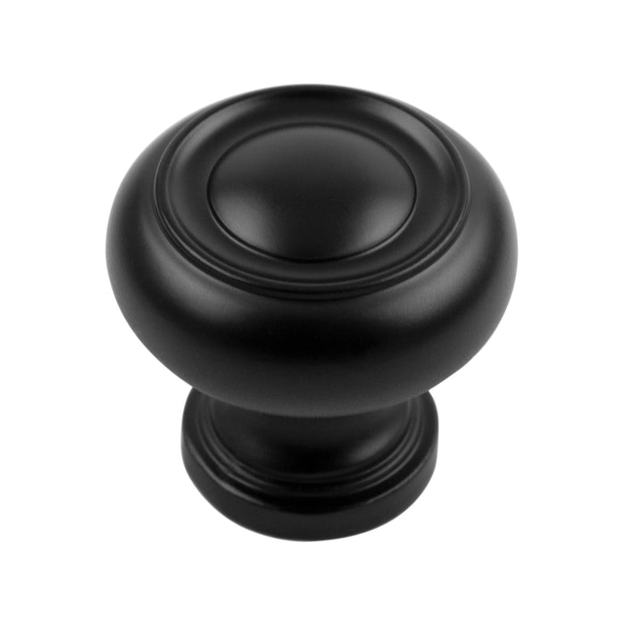 Hickory Hardware P3151-MB Cottage Collection Knob 1-1/4 Inch (32mm) Diameter Matte Black Finish