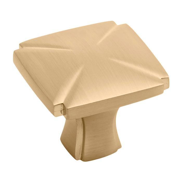 Hickory Hardware P3230-CBZ Bridges Collection Knob 1-3/16 Inch (30mm) Square Champagne Bronze Finish
