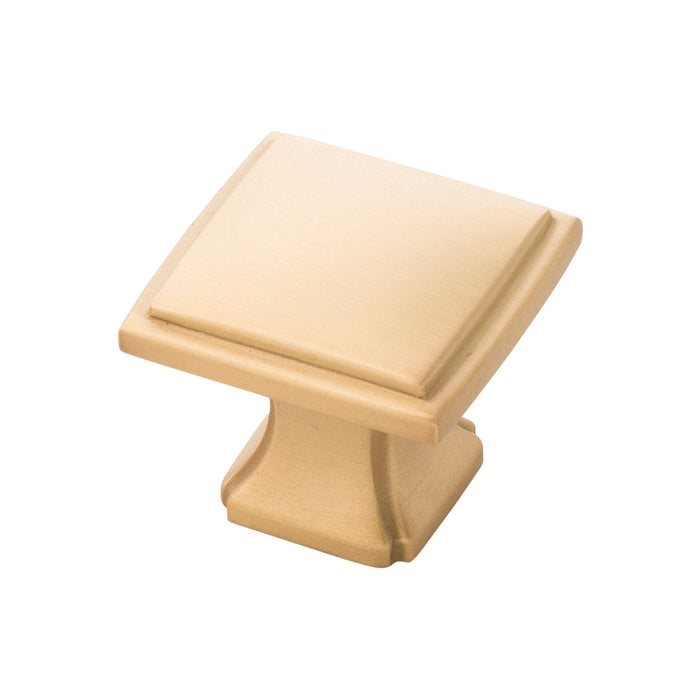 Hickory Hardware P3240-BGB Bridges Collection Knob 1-1/4 Inch (32mm) Square Brushed Golden Brass Finish