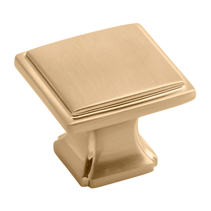 Hickory Hardware P3240-CBZ Bridges Collection Knob 1-1/4 Inch (32mm) Square Champagne Bronze Finish