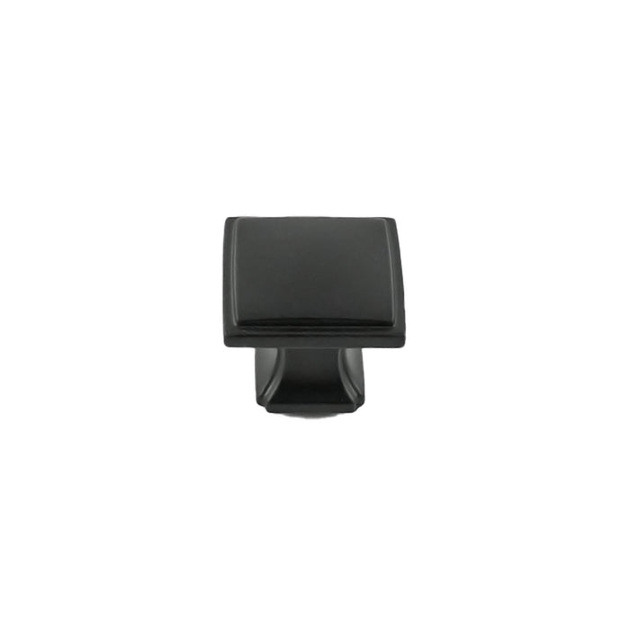 Hickory Hardware P3240-MB Bridges Collection Knob 1-1/4 Inch (32mm) Square Matte Black Finish