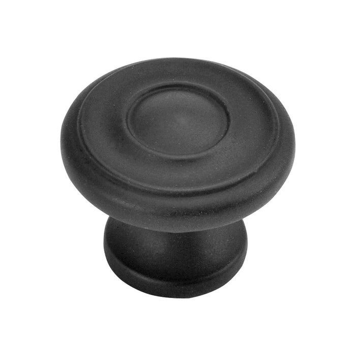Hickory Hardware P3500-MB Cottage Collection Knob 1-1/4 Inch (32mm) Diameter Matte Black Finish
