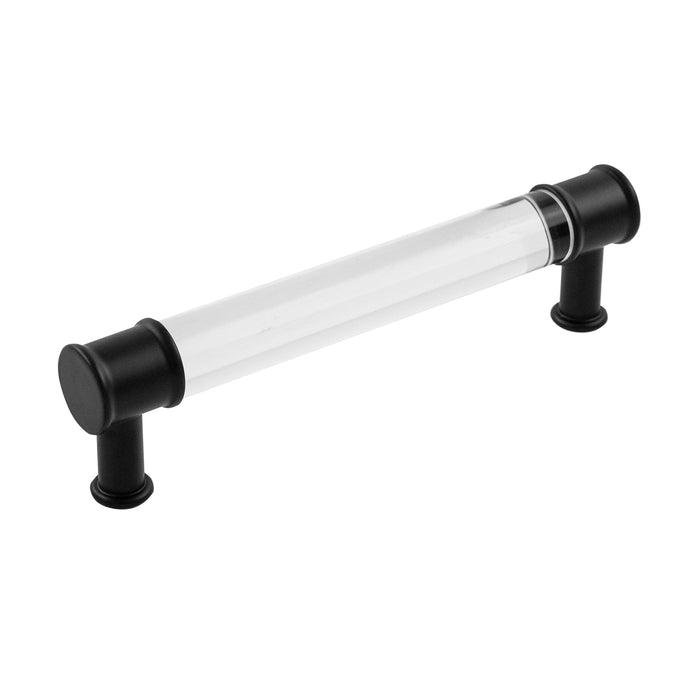 Hickory Hardware P3635-CAMB Midway Collection Pull 5-1/16 Inch (128mm) Center to Center Crysacrylic with Matte Black Finish
