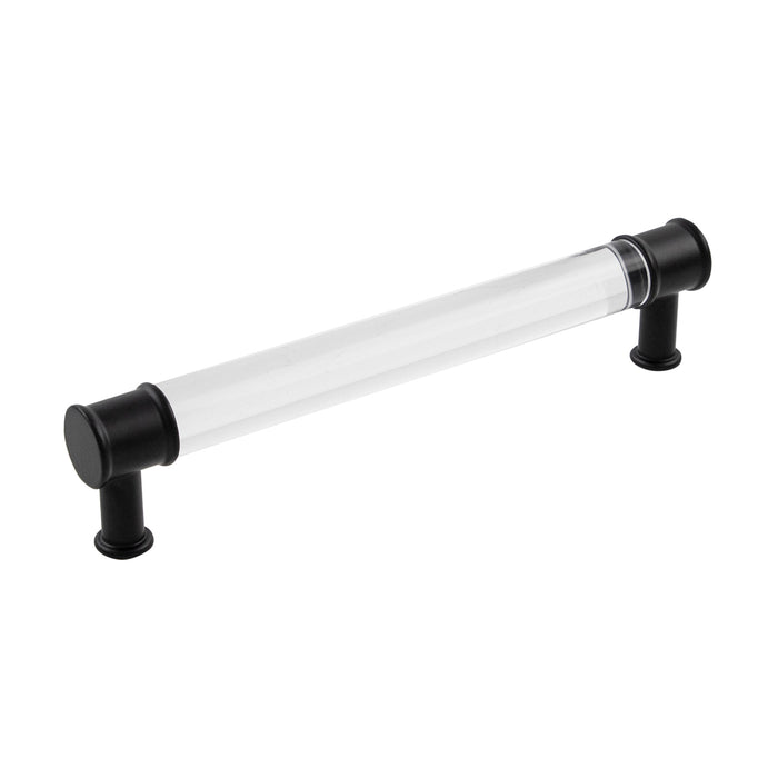 Hickory Hardware P3702-CAMB Midway Collection Pull 6-5/16 Inch (160mm) Center to Center Crysacrylic with Matte Black Finish