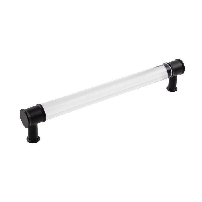 Hickory Hardware P3703-CAMB Midway Collection Pull 7-9/16 Inch (192mm) Center to Center Crysacrylic with Matte Black Finish