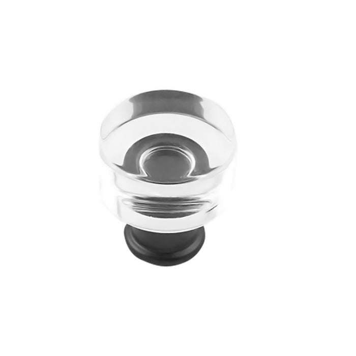 Hickory Hardware P3708-CAMB Midway Collection Knob 1 Inch (25mm) Diameter Crysacrylic with Matte Black Finish