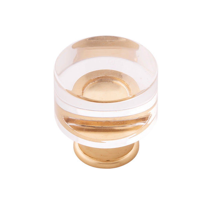 Hickory Hardware P3709-CABGB Midway Collection Knob 1-1/4 Inch (32mm) Diameter Crysacrylic with Brushed Golden Brass Finish